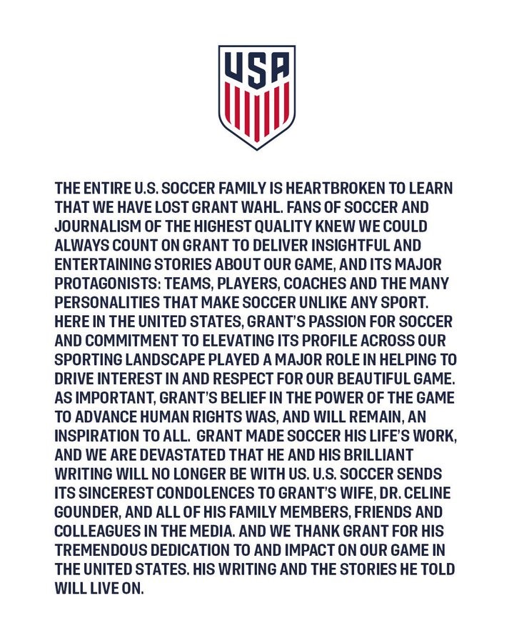 Liên đoàn bóng đá Mỹ chia sẻ thông tin trên trang Twitter. Ảnh: US Soccer
