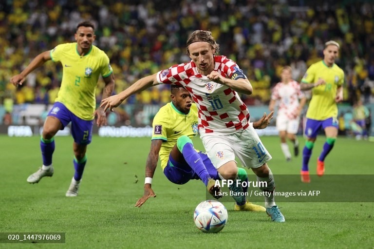 Luka Modric sẽ trực tiếp so tài với Messi ở trận Croatia đấu Argentina sắp tới. Ảnh: AFP