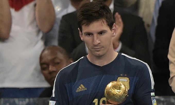 Messi từng đoạt Quả bóng vàng World Cup 2014 nhưng năm đó tuyển Argentina đã không vô địch. Ảnh: AFP
