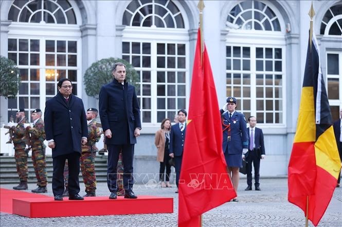 Thủ tướng Phạm Minh Chính và Thủ tướng Vương quốc Bỉ Alexander De Croo. Ảnh: TTXVN