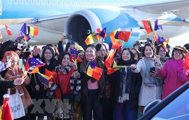 Thủ tướng Phạm Minh Chính đánh giá cao vai trò cộng đồng người Việt Nam tại Bỉ đóng góp vào phát triển kinh tế - xã hội sở tại. Ảnh: TTXVN