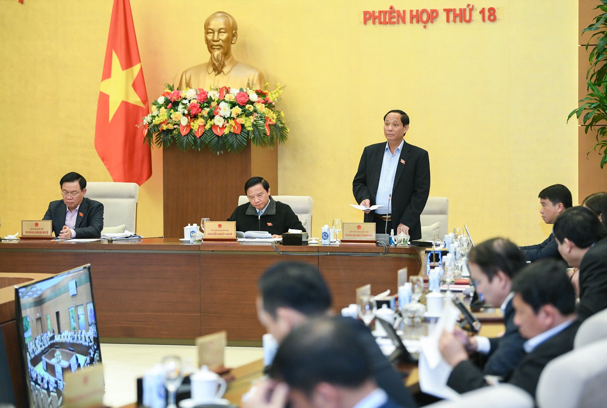 Ông Trần Quang Phương kết luận nội dung thảo luận. Ảnh: Phạm Thắng