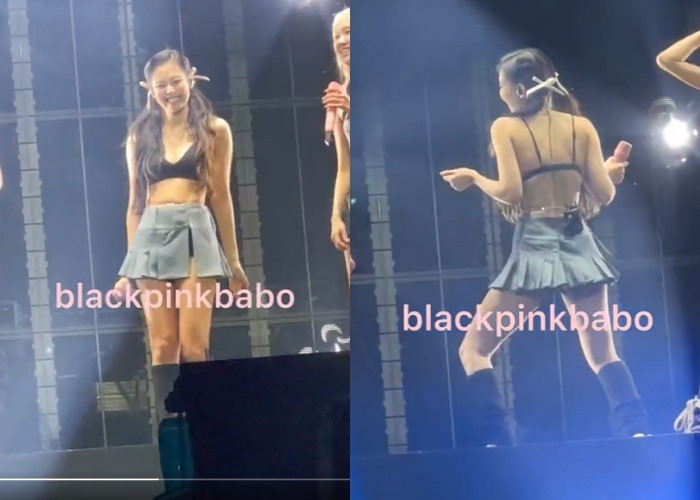 Jennie dấy lên cuộc tranh cãi vì trang phục thiếu vải trong concert. Ảnh: Twitter