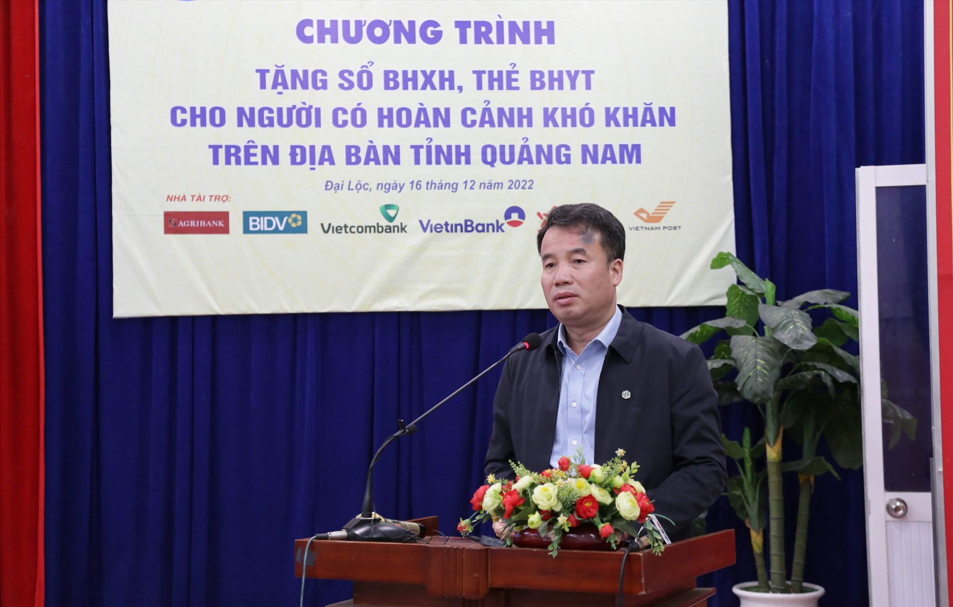 Tổng Giám đốc BHXH VN Nguyễn Thế Mạnh phát biểu. Ảnh BHXH VN cung cấp.