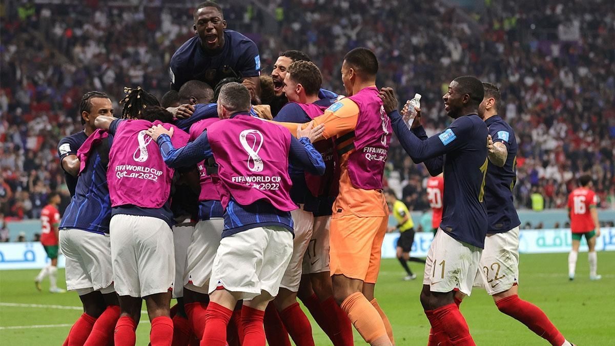 Những người Pháp hạnh phúc sau khi vào chung kết World Cup 2022. Ảnh: AFP
