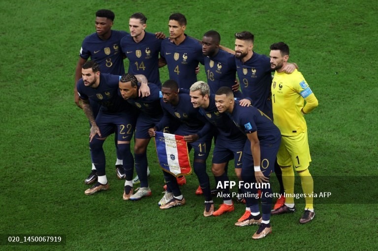 Đội hình ra sân tuyển Pháp. Ảnh: AFP