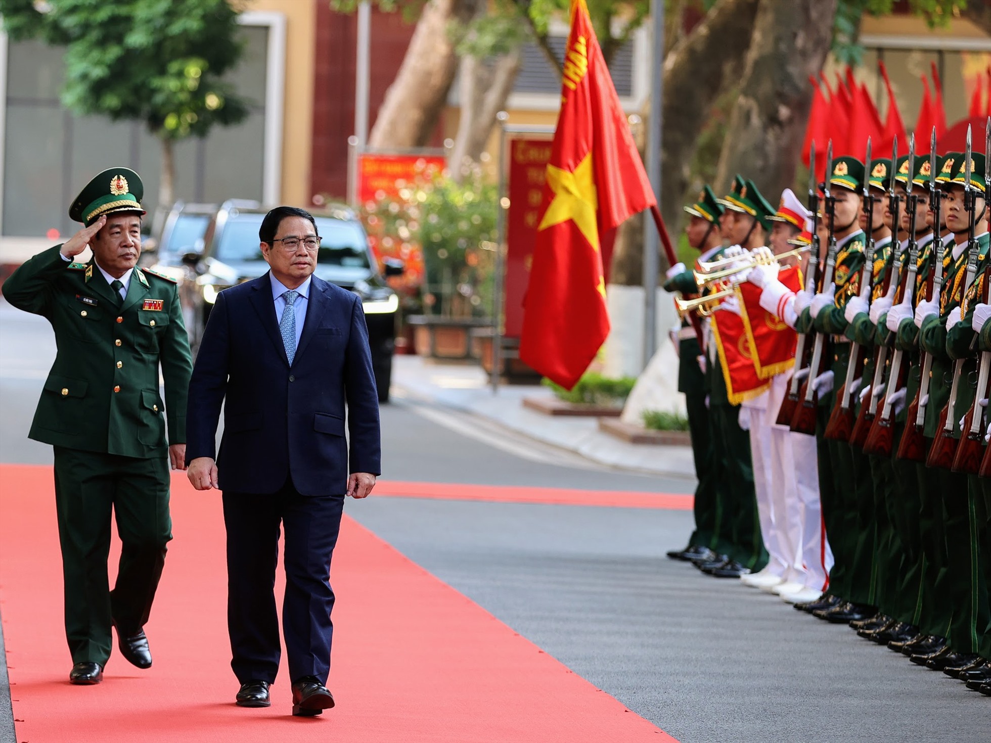 Thủ tướng Phạm Minh Chính thăm Bộ Tư lệnh Bộ đội Biên phòng - Ảnh: VGP/Nhật Bắc