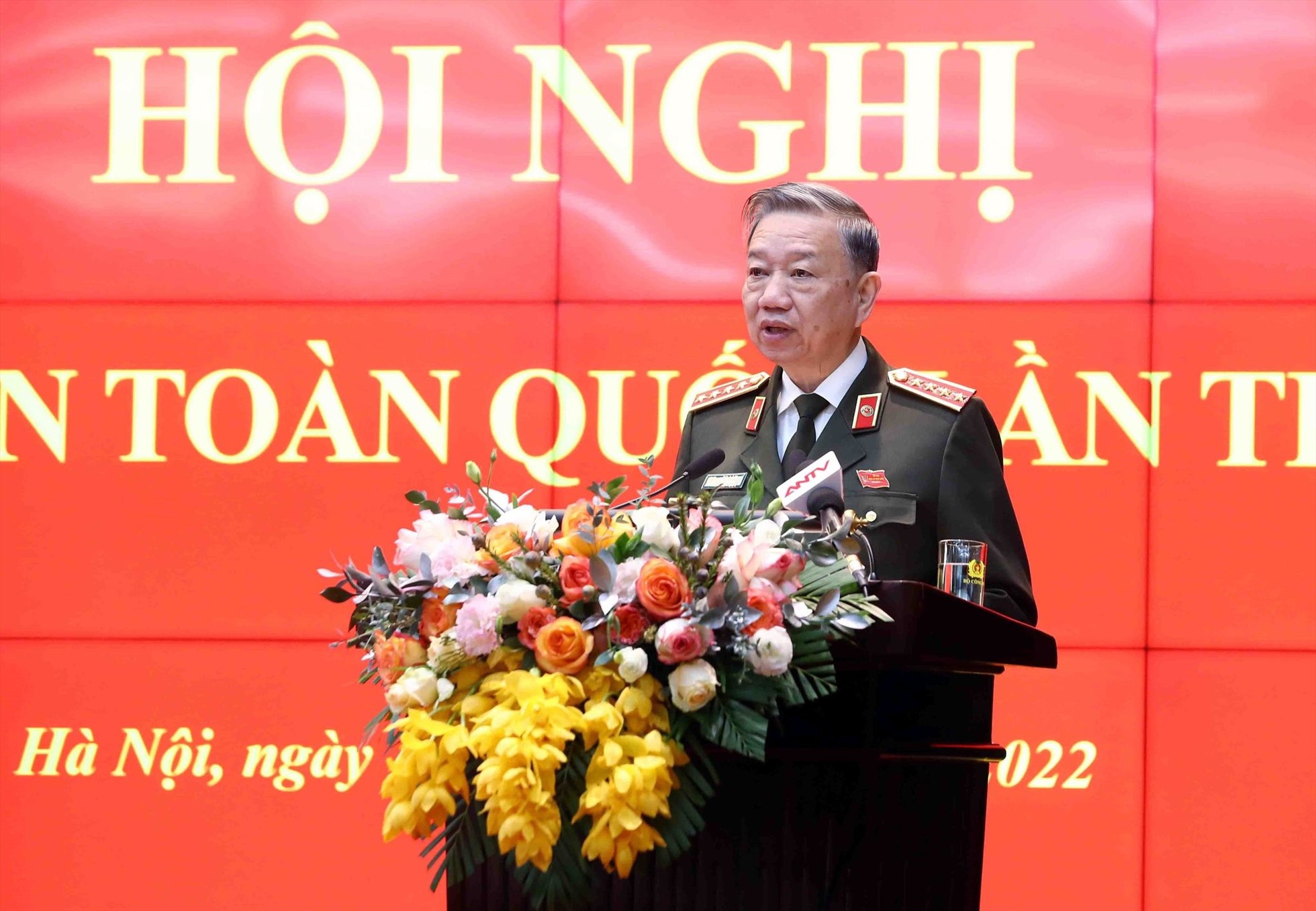 Bộ trưởng Công an - Đại tướng Tô Lâm chủ trì hội nghị. Ảnh: Kiên Phạm