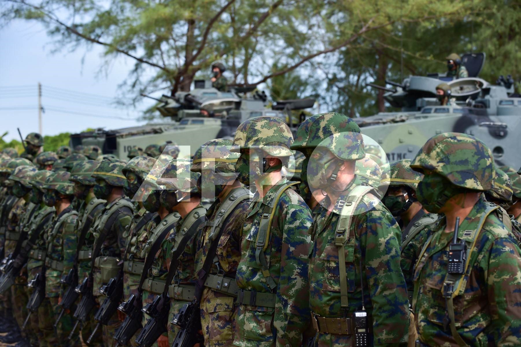 Các binh sĩ hải quân hoàng gia Thái Lan tham gia một cuộc tập trận. Ảnh: AFP
