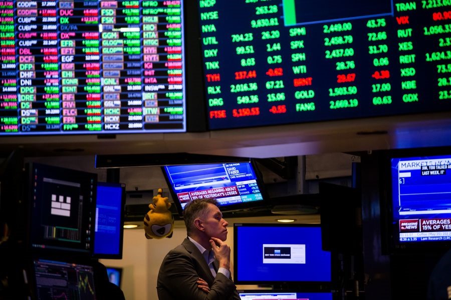 Thị trường chứng khoán Mỹ đang rơi vào tình cảnh ảm đạm. Ảnh: Xinhua