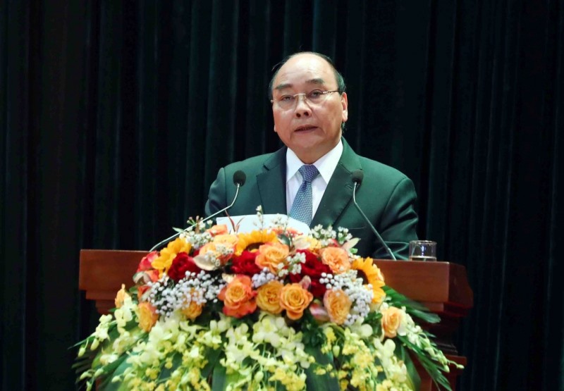 Chủ tịch nước Nguyễn Xuân Phúc phát biểu chỉ đạo tại hội nghị. Ảnh: Xuân Trường