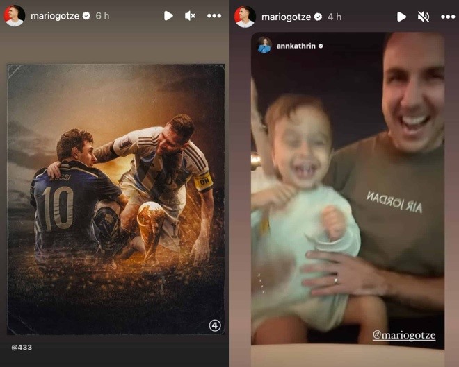Mario Gotze chia sẻ niềm vui cùng Messi. Ảnh: instagram