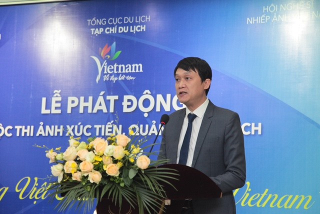 Ông Nguyễn Đức Xuyên - Tổng biên tập Tạp chí Du lịch phát biểu tại lễ khởi động cuộc thi. Ảnh: Ban tổ chức