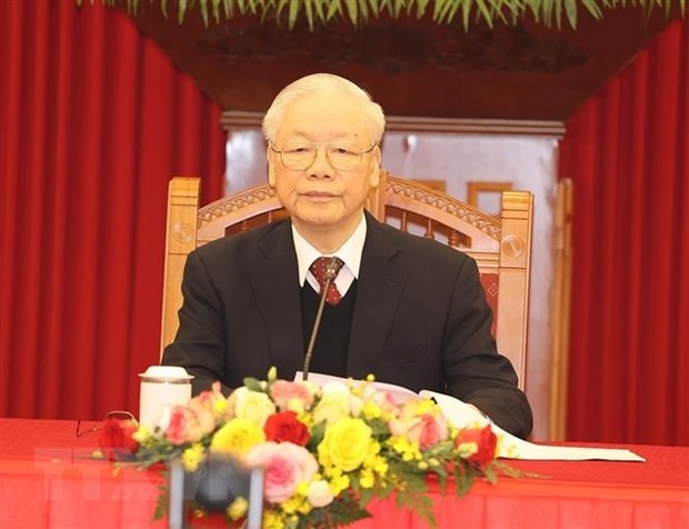 Tổng Bí thư Nguyễn Phú Trọng khẳng định Việt Nam đồng hành với sự nghiệp cách mạng chính nghĩa của nhân dân Cuba. Ảnh: TTXVN