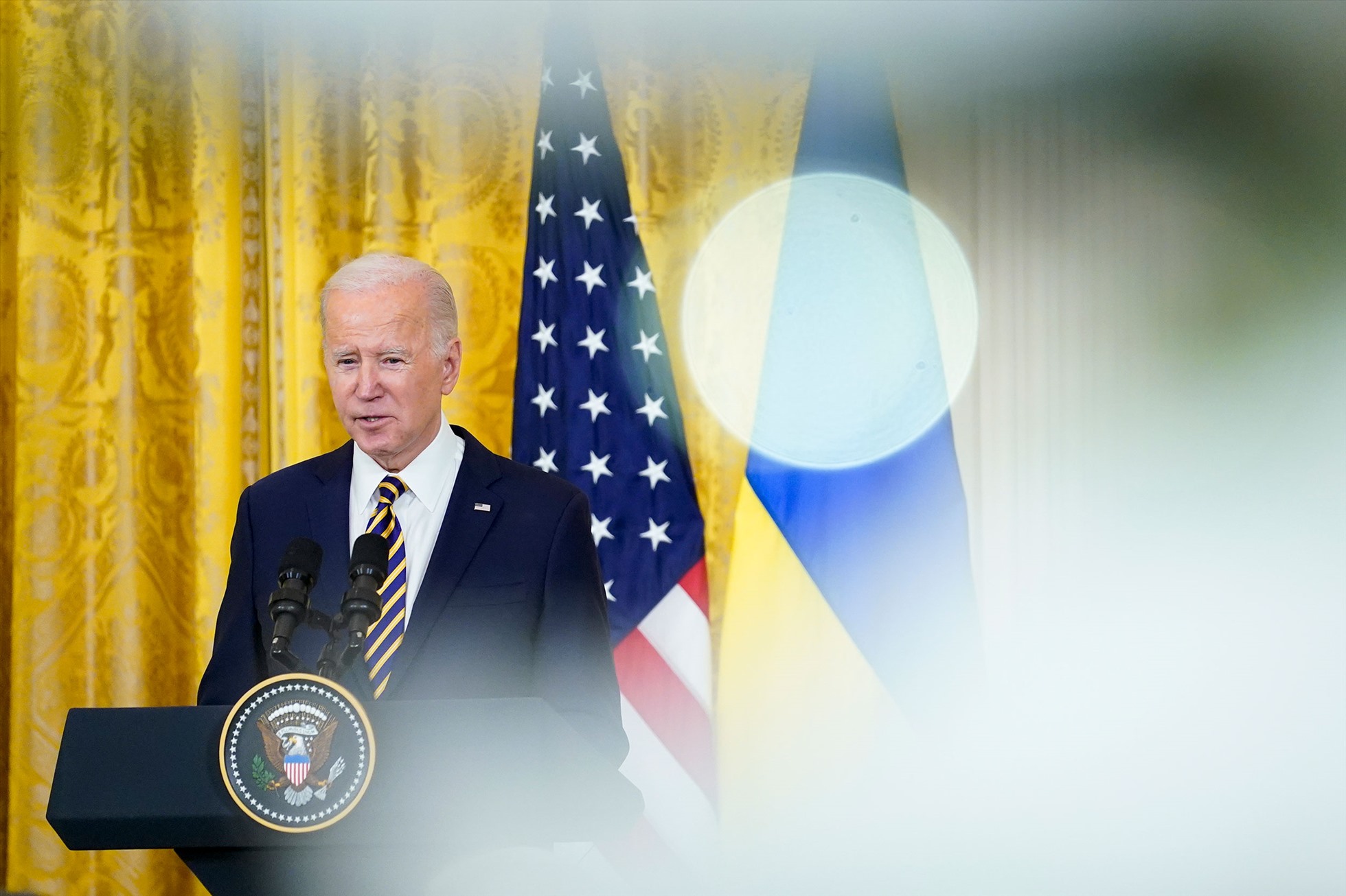 Tổng thống Joe Biden công bố gói viện trợ vũ khí 1,8 tỉ USD cho Ukraina. Ảnh: Nhà Trắng