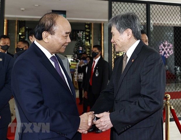 Chủ tịch nước Nguyễn Xuân Phúc và Tổng Thư ký ASEAN Lim Jock Hoi. Ảnh: TTXVN