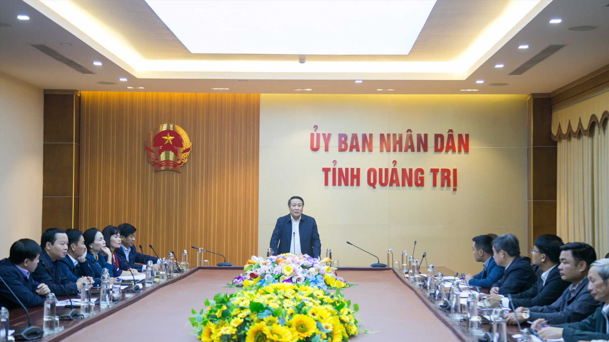 Cuộc họp của UBND tỉnh Quảng Trị liên quan đến dự án của Tập đoàn FLC. Ảnh: Hưng Thơ.