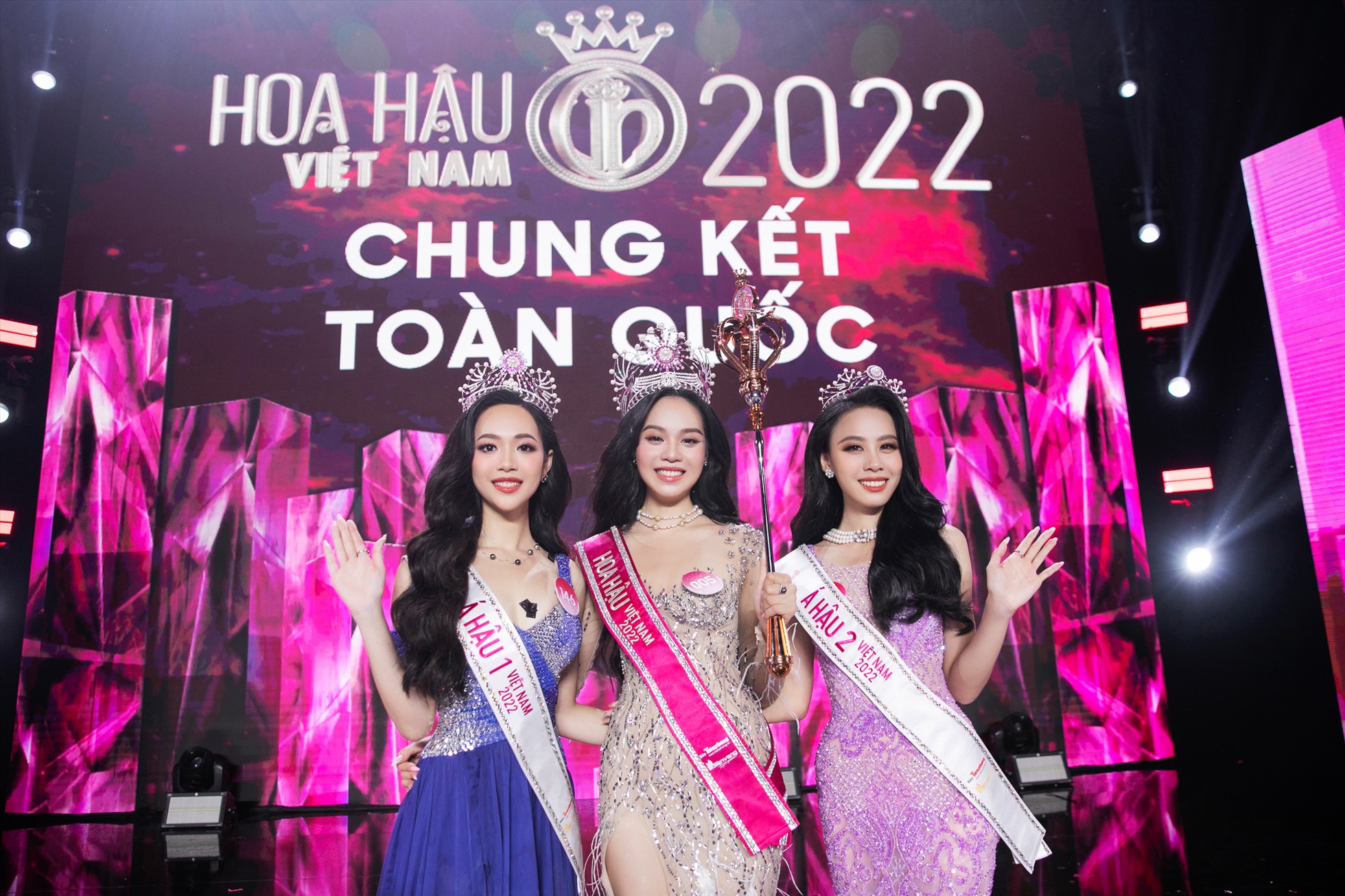 Top 3 Hoa hậu Việt Nam 2022. Ảnh: Ban tổ chức.