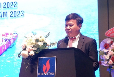 Chủ tịch HĐQT PVTrans Phạm Việt Anh phát biểu tại hội nghị (Ảnh: PVTrans).