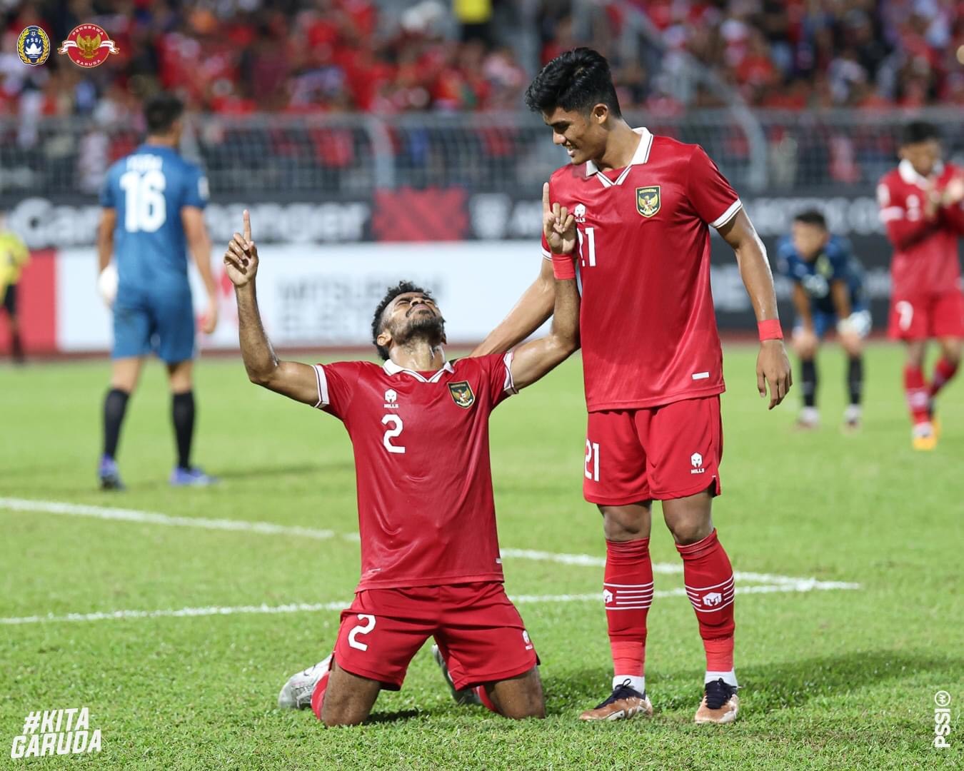 Yakob Sayuri ghi bàn ấn định chiến thắng 7-0 cho Indonesia trước Brunei. Ảnh: PSSI