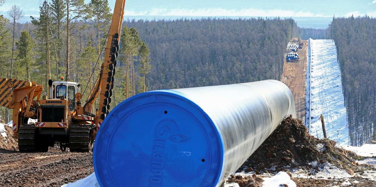 Nga xây dựng đường ống dẫn khí tới Trung Quốc. Ảnh: Gazprom