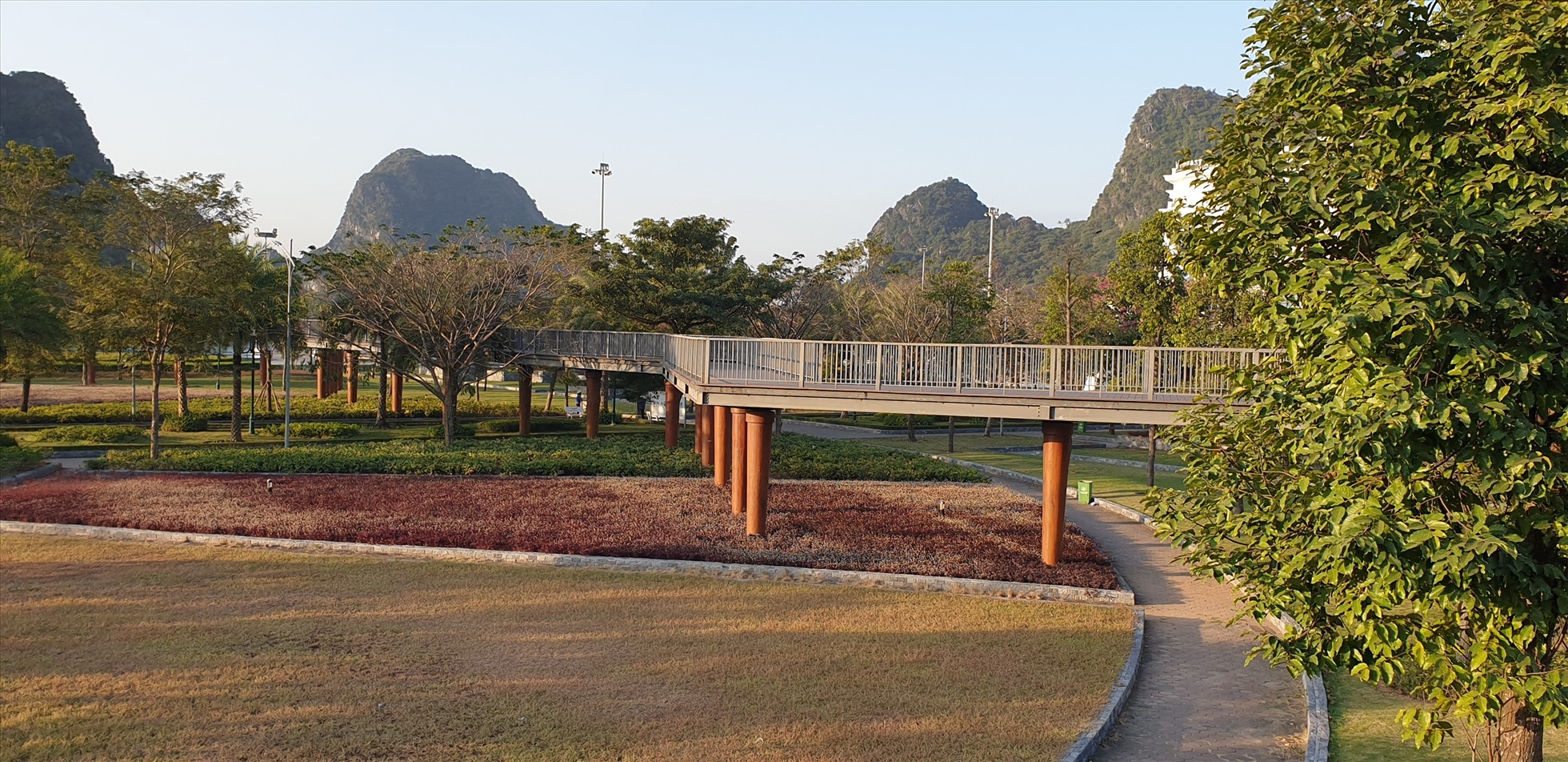 Đường đi bộ trên cao trong công viên. Ảnh: Nguyễn Hùng
