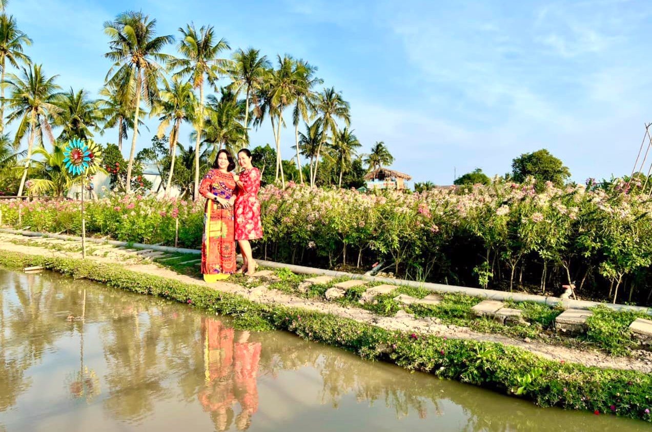 Điểm du lịch mang tên cánh đồng hoa quỳnh tại xã thị trấn Châu Hưng, huyện Vĩnh Lợi tỉnh Bạc Liêu. Ảnh: Nhật Hồ