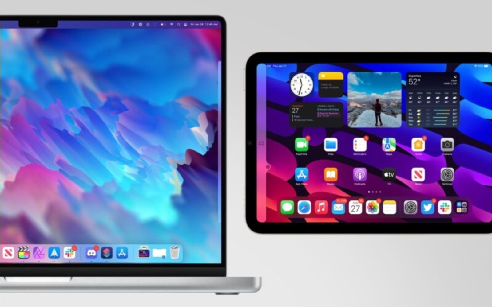 Universal Control cho phép máy tính Mac và iPad kết nối với nhau. Ảnh: Apple