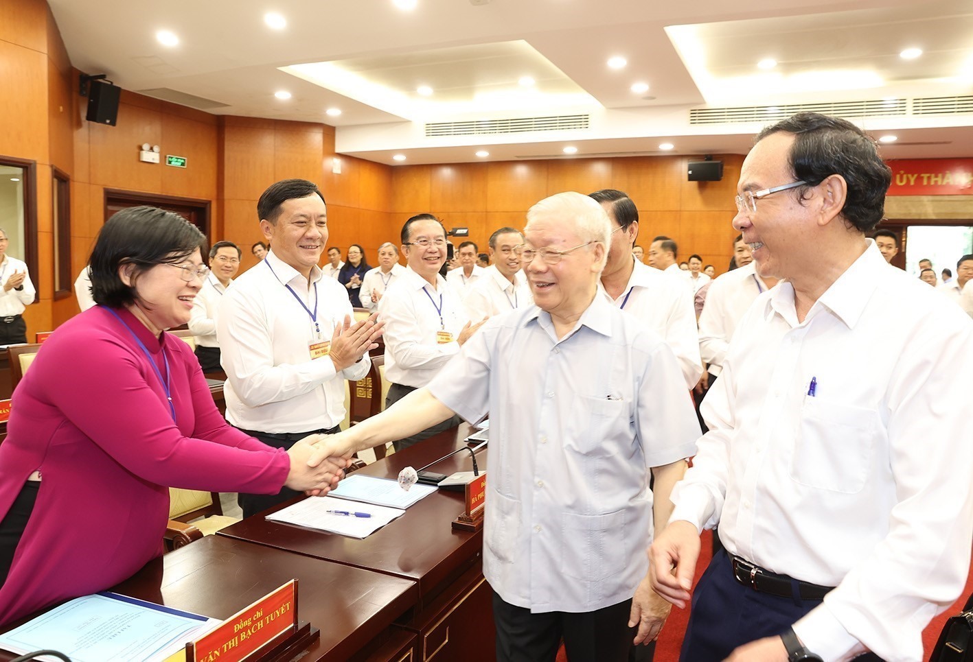 Tổng Bí thư Nguyễn Phú Trọng thăm và làm việc với TPHCM. . Ảnh: Trí Dũng/TTXVN