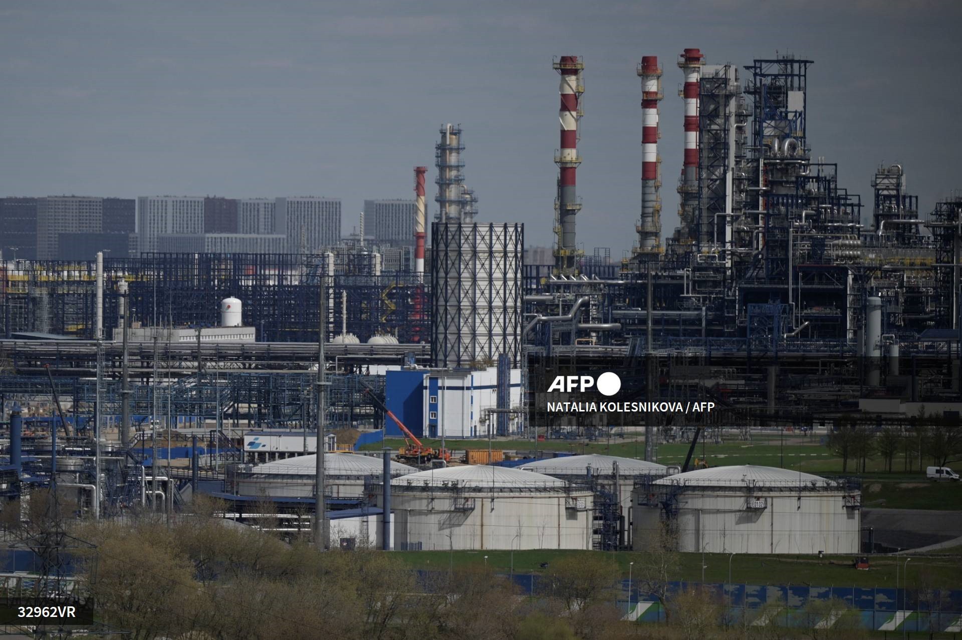Nhà máy lọc dầu của Gazprom ở ngoại ô Mátxcơva. Ảnh: AFP