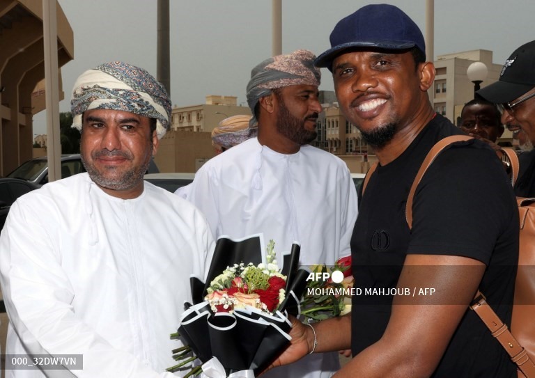 Eto'o có mặt ở Qatar để cổ vũ cho đội tuyển Cameroon.  Ảnh: AFP