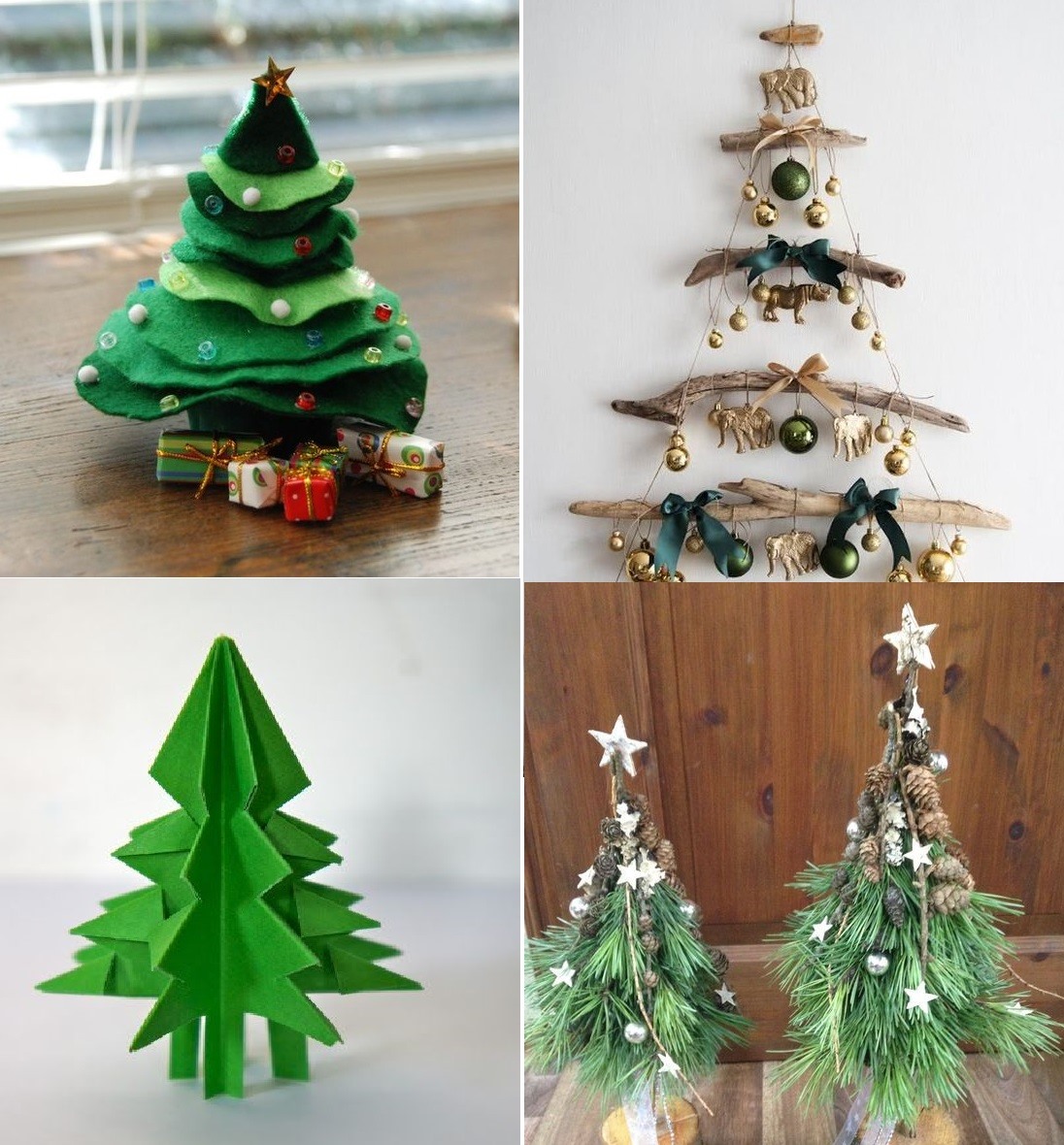 Có rất nhiều nguyên liệu để tự làm cây thông handmade đón Giáng sinh. Đồ hoạ: M.H