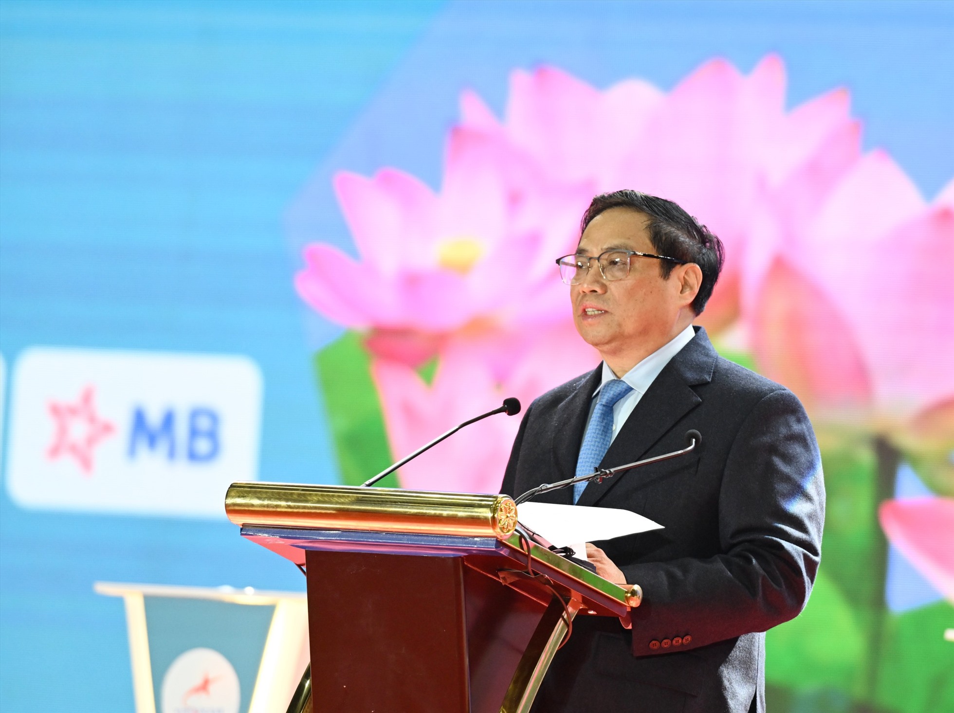 Thủ tướng Phạm Minh Chính phát biểu tại triển lãm. Ảnh: Hải Nguyễn