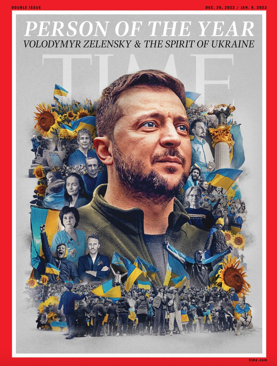 Tổng thống Ukraina Volodymyr Zelensky trên trang bìa của tạp chí Time
