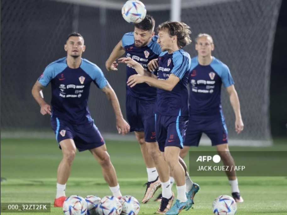 Đội tuyển Croatia tích cực tập luyện trước trận gặp Brazil. Ảnh: AFP
