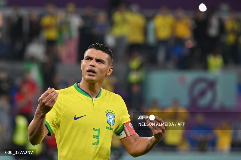 Thiago Silva đang là thủ lĩnh hàng thủ của đội tuyển Brazil. Ảnh: AFP