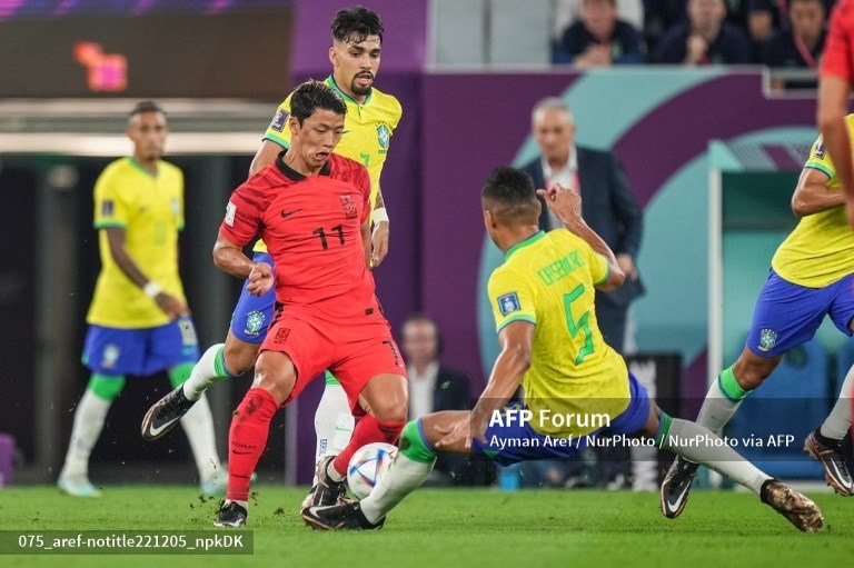 Casemiro là trái tim ở hàng tiền vệ tuyển Brazil. Ảnh: AFP