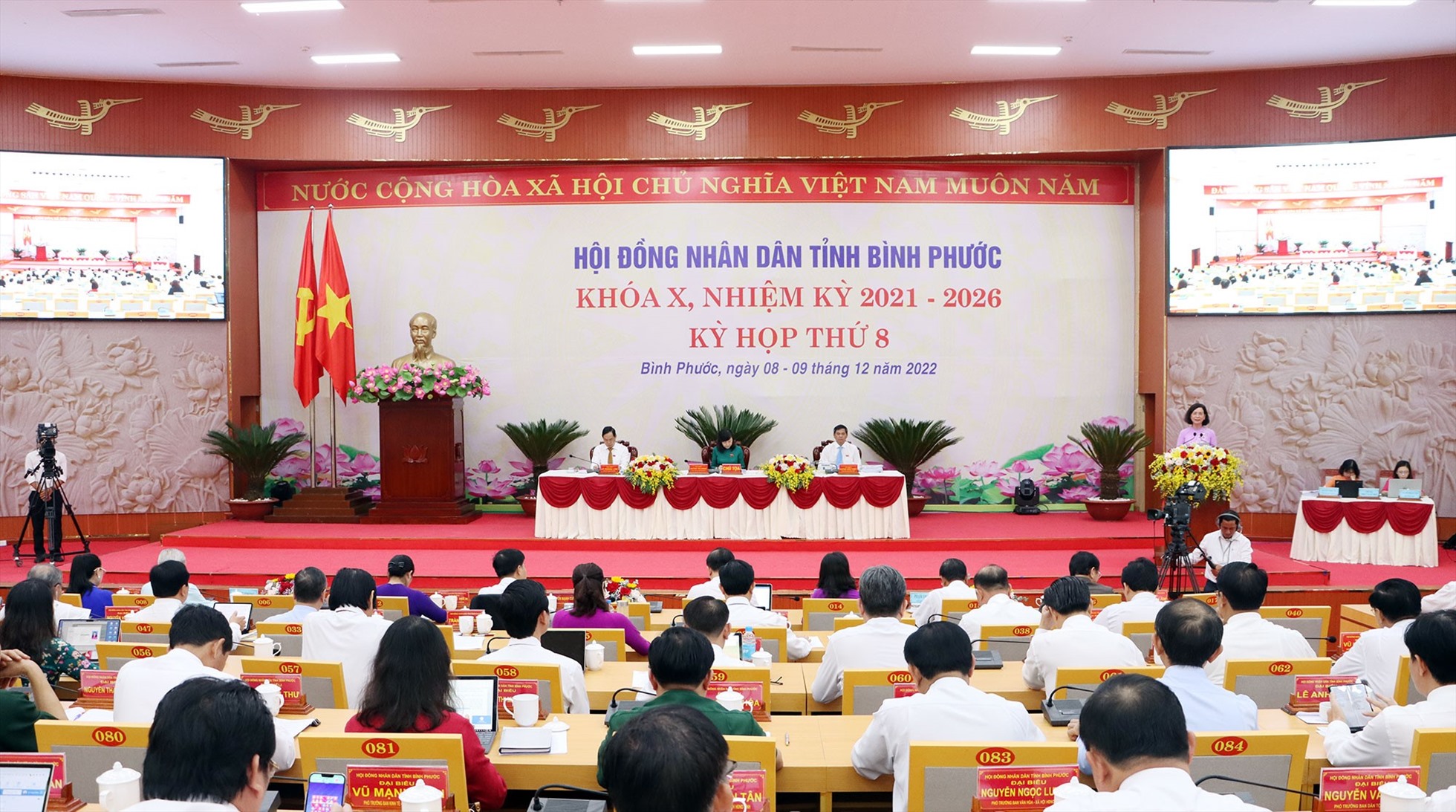 Kỳ họp thứ 8 HĐND tỉnh Bình Phước khóa X. Ảnh: UBND BP
