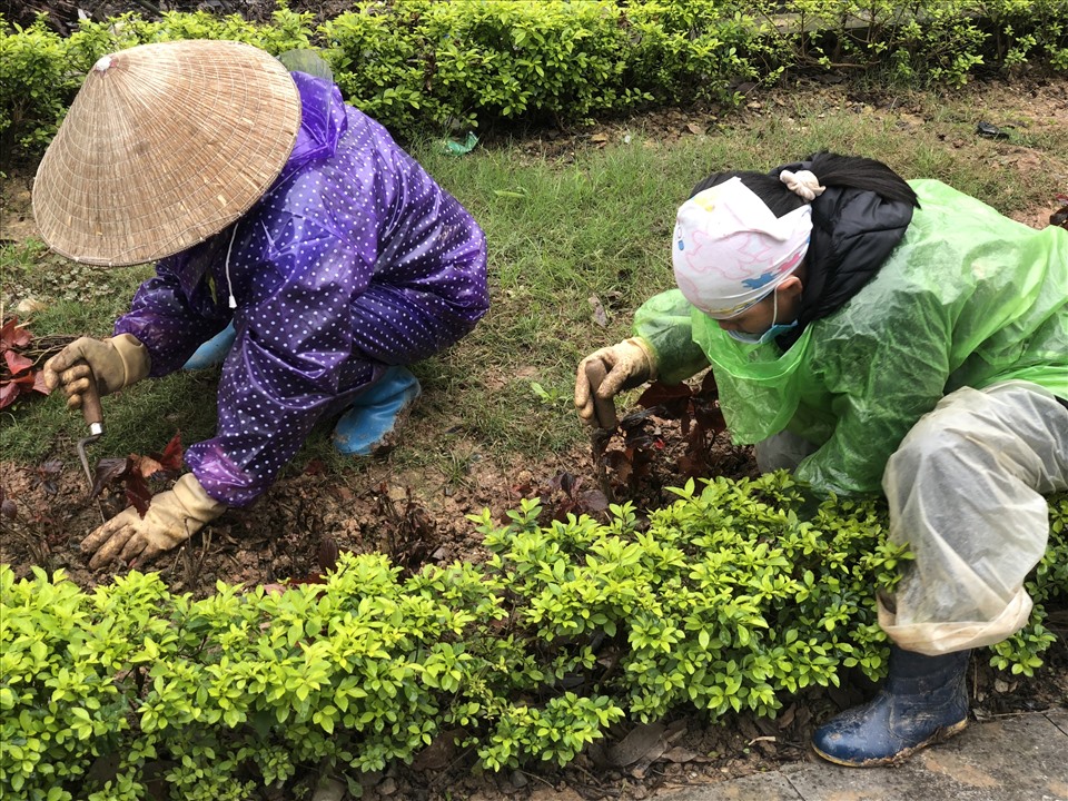 Bà Dĩnh (áo xanh) - là lao động chính trong gia đình, số tiền lương ít ỏi có được, bà dùng để nuôi 2 con ăn học, bố mẹ già và một người em chồng bị chất độc màu da cam. Hỏi về mong muốn lớn nhất trong năm 2022, bà Dĩnh khẳng định: “Tôi chỉ muốn được tăng lương.