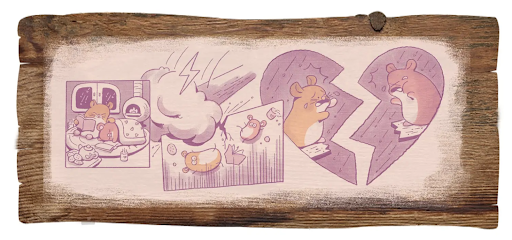 Google cũng giới thiệu những Doodle ban đầu dự định được sử dụng cho Ngày lễ Tình nhân năm 2022 trước khi thiết kế 2 chú chuột hamster được sử dụng. Ảnh: Google