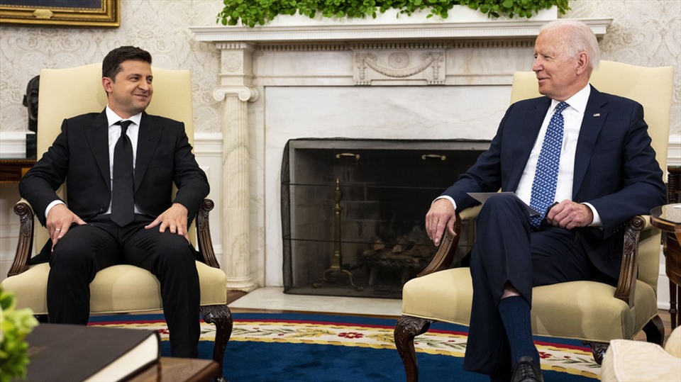 Tổng thống Joe Biden tiếp Tổng thống Volodymyr Zelensky tại Nhà Trắng, ngày 1.9.2021. Ảnh: Nhà Trắng