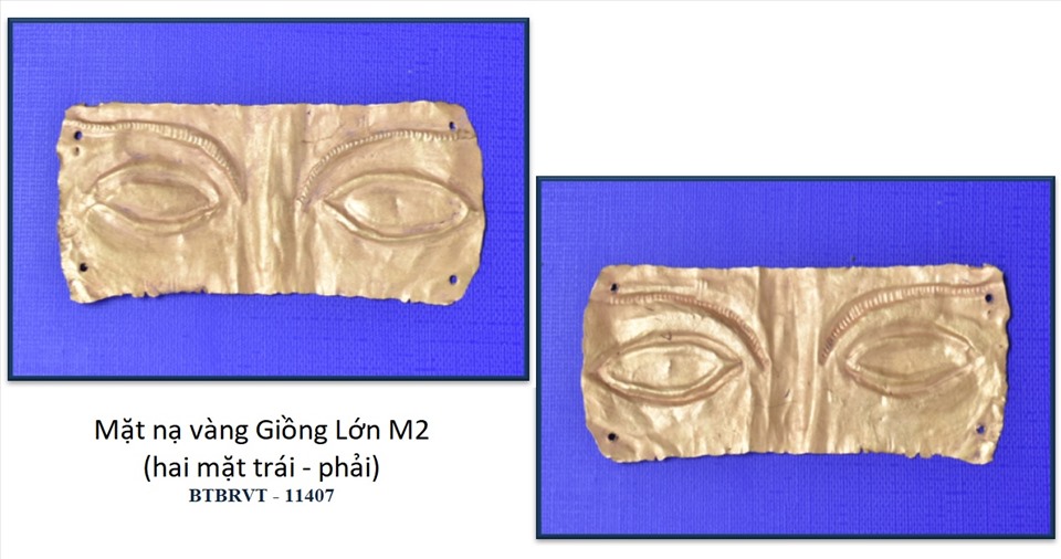 Mặt nạ mẫu M2 được tìm thấy ở di tích Giồng Lớn - Long Sơn.