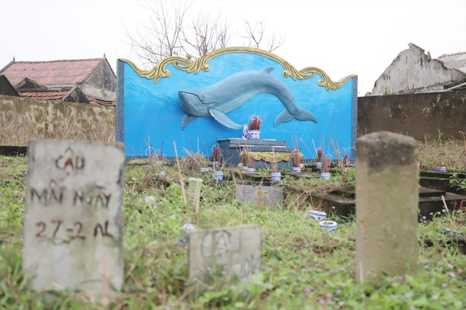 Mộ cá voi trong nghĩa trang cạnh miếu Đức Ngư Ông. Ảnh: TT.