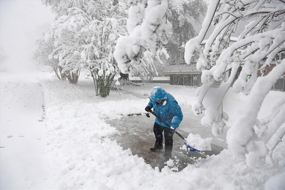 Bão tuyết ở Washington D.C, Mỹ hồi tháng 1.2022. Ảnh: AFP