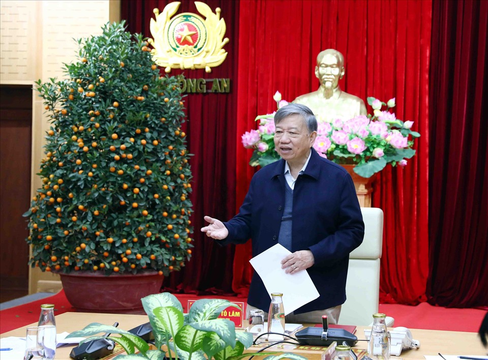 Bộ trưởng Tô Lâm phát biểu tại Hội nghị. Ảnh: N.Hiền