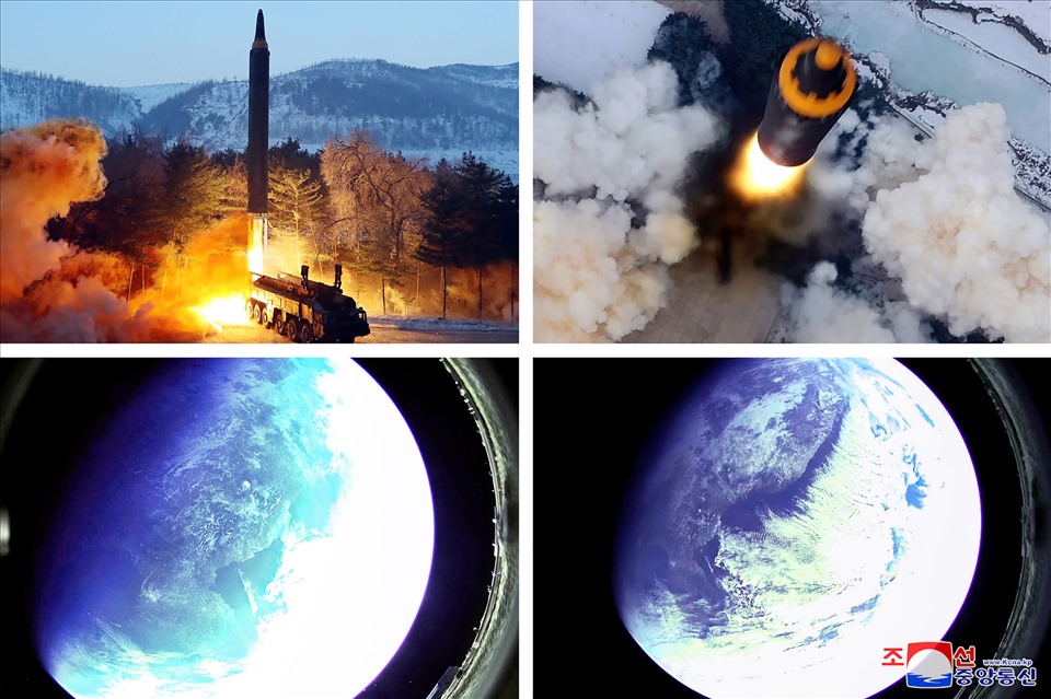 Triều Tiên thử tên lửa Hwasong 12 trong lần phóng mới nhất ngày 30.1. Ảnh: AFP