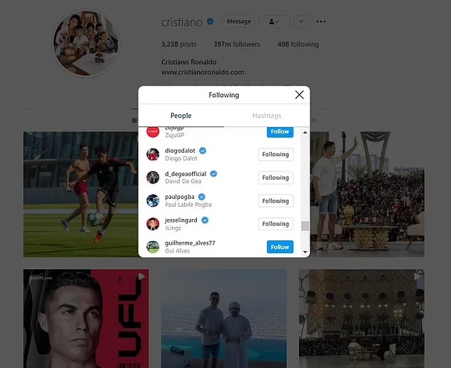 Ronaldo là một trong những người sớm nhất bỏ theo dõi Greenwood trên Instagram