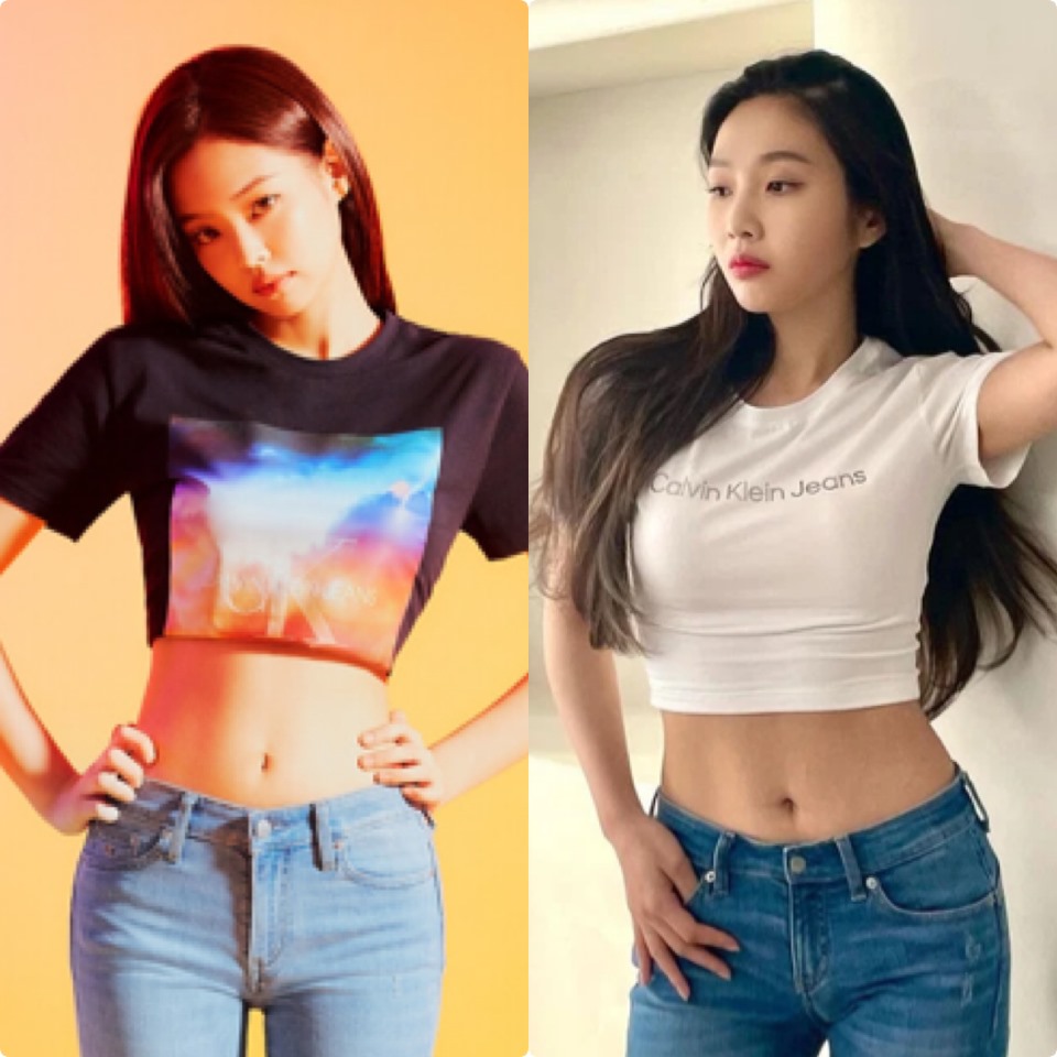 Jennie (Blackpink) và Joy (Red Velvet) đều là người mẫu cho hãng thời trang Mỹ Calvin Klein. Ảnh: Kbizoom