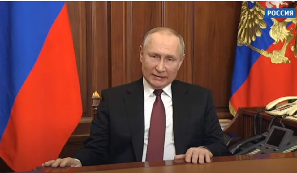 Tổng thống Nga Vladimir Putin. Ảnh chụp màn hình