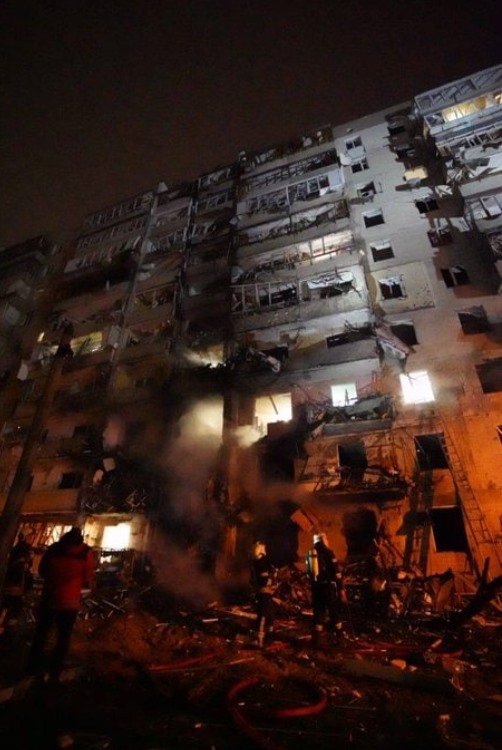 Cháy chung cư ở Kiev, Ukraina. Ảnh: RT